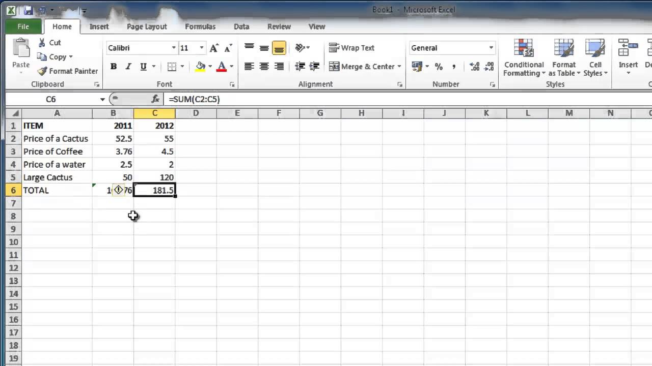 how to put formulas in excel
